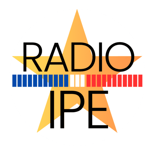 Logo Radio IPE, étoile jaune et couleurs de l'Acadie